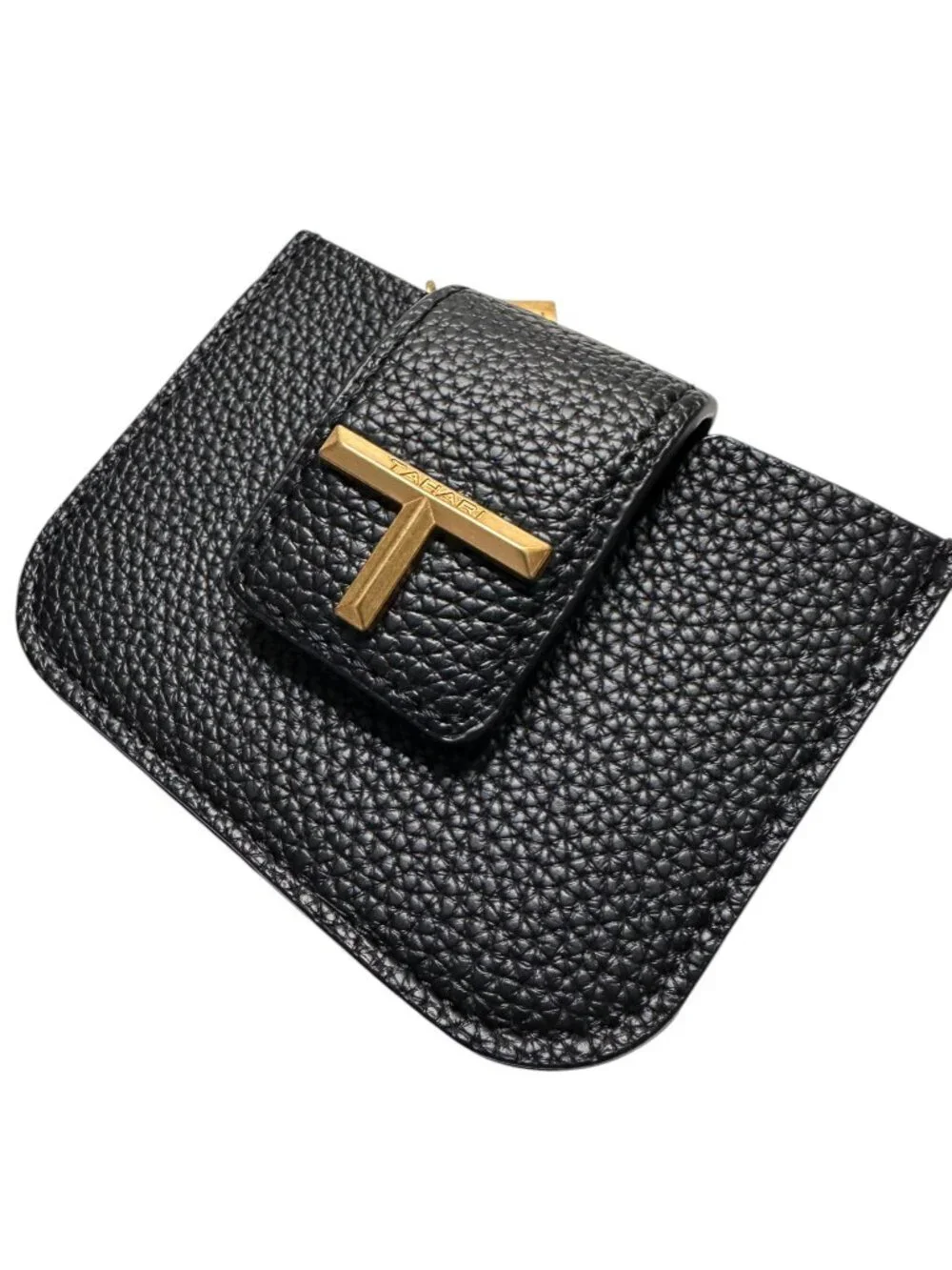NEW Tahari Black Pebbled Leather Tarryn Small Card Holder Wallet